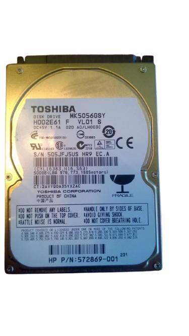Toshiba MK5056GSY HDD2E61 500GB 7200RPM 2.5" HDD