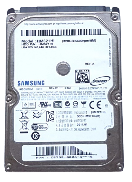 Samsung SpinPoint HM321HI 320GB SATA/300 5400RPM 8MB 2.5" Hard Drive