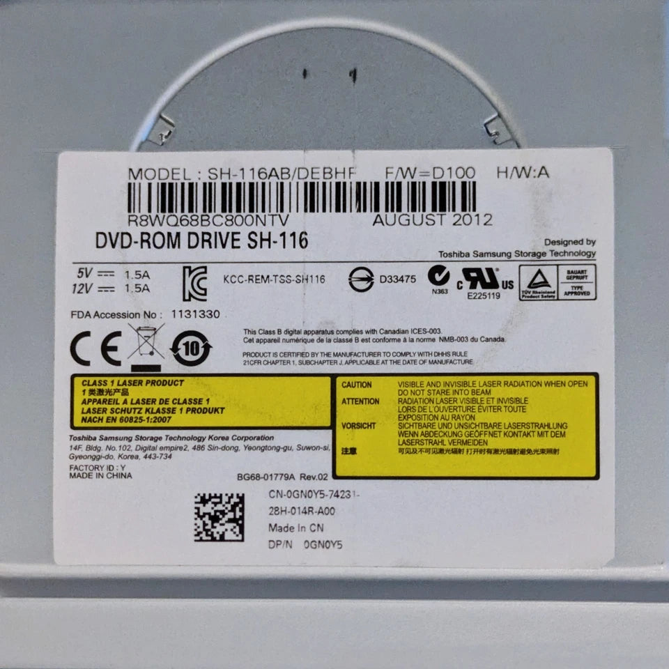 Dell 0GN0Y5 Toshiba Samsung SH-116 SH-116AB/DEBHF DVD-ROM SATA Drive