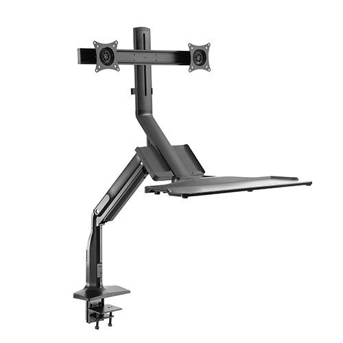 Skill Tech (SHS 21 C02) Desk Mount Gas Spring Floating Sit-Stand Desktop Converter