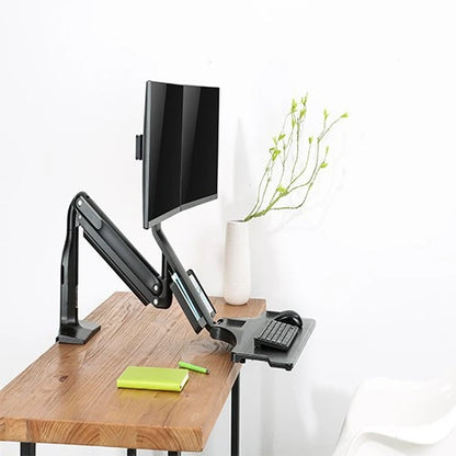 Skill Tech (SHS 21 C02) Desk Mount Gas Spring Floating Sit-Stand Desktop Converter